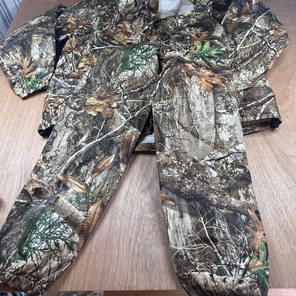 Frogg Toggs Realtree Edge Camo Rain Suit Jacket XL Pants L Waterproof Hunting - Picture 4 of 8